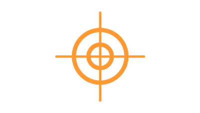 Orange ikon med ett mål